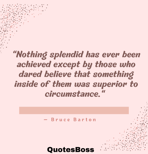 Motivational quote for success from Bruce Barton 