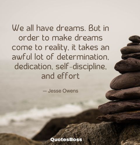 Inspirational quote about life's reality from Jesse Owens